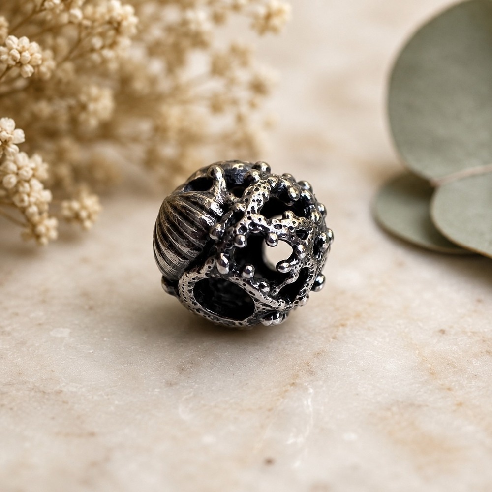 Trollbeads Treasures Sterling Silver Ocean Treasures Bead Starfish Shell Charm
